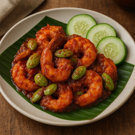 Nonya Sambal Prawn with Petai Beans